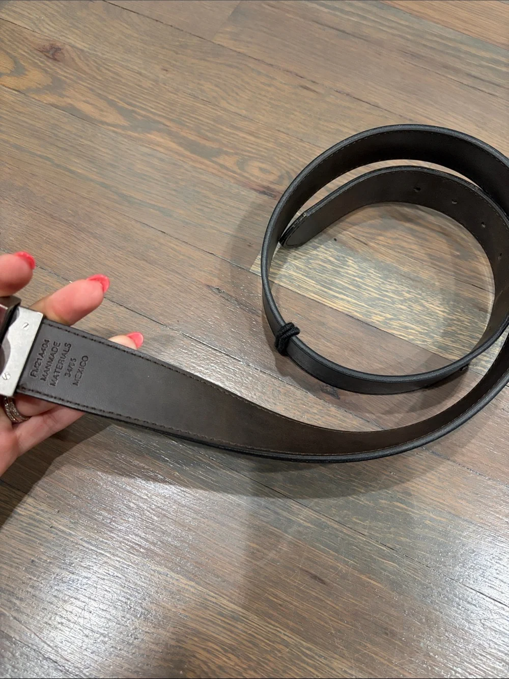 Reversible Women's Belt with Silver Buckle